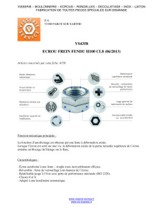 Ecrou frein Fendue M12 H100 Classe 8 Acier zingué noir 2