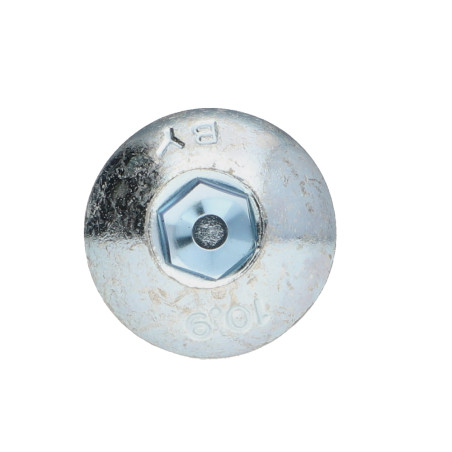 1 x Vis métaux BHC (Tête Bombée Hexagonal creux) M10X55 Filetée sur 15 Classe 10.9 Clé de 6 HC6 Acier zingué