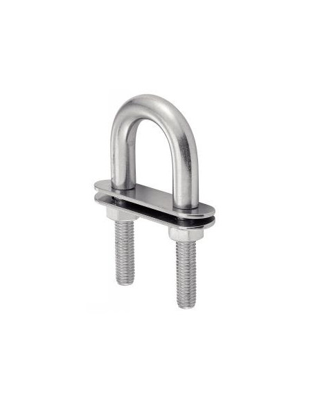 1 x Etrier Forme U Avec Double PLAQUES Inox A4 12X130