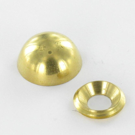 1 x Rosace ronde ou cache vis (1 rosace et 1 cuvette de vis) Laiton Diamètre 15 Pour Vis M5