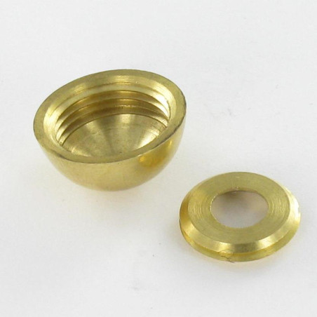 1 x Rosace ronde ou cache vis (1 rosace et 1 cuvette de vis) Laiton Diamètre 15 Pour Vis M5