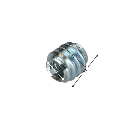 1 x Insert Fendue Acier zingué M7 Pas de 150 12X12