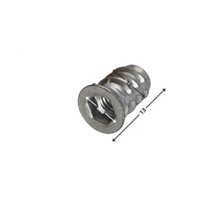 1 x Ecrou Clé de 6 HC6 M6 12X13 Zamak
