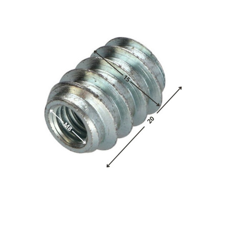 1 x Insert Non fendue zingué cr3 96 hbs sans rouille rouge M8 15X20