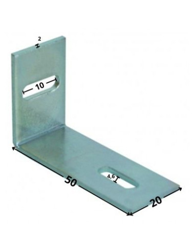 1 x Equerre réglable 32X50X20 2 Trous Acier zingué
