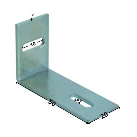 1 x Equerre réglable 32X50X20 2 Trous Acier zingué