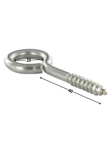 1 x Piton Bois 5.25X40 Oeil 20 Acier zingué