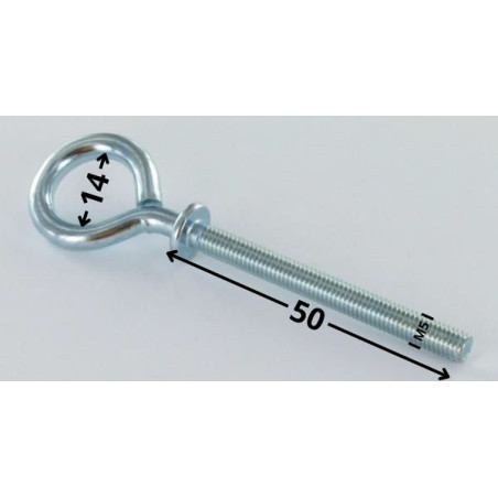 1 x Piton Métaux à collerette 5X50 Acier zingué