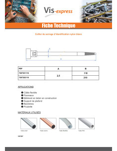 Colliers de serrage D'IDENTIFICATION nylon blanc 2.5X110 2