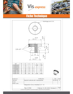 Ecrou Moletée Laiton M6 16X10 EMM 2