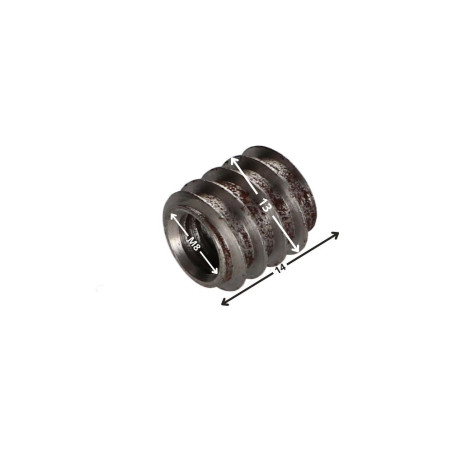 1 x Insert Non fendue Acier brut M8 Pas de 150 13X14