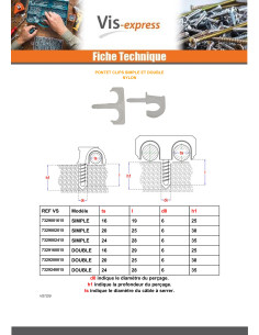Pontet CLIPS Double Pour Câble De 20 Nylon 2