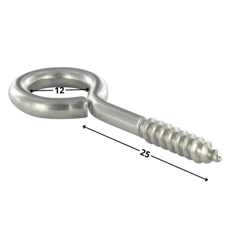 1 x Piton Bois 4X25 Oeil 12 Acier zingué
