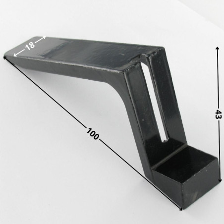 1 x Embase collerette fixe Acier zingué noir 43X100X18 Ref 417/10