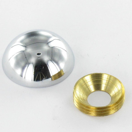 1 x Rosace ronde ou cache vis (1 rosace et 1 cuvette de vis) Laiton chrome Diamètre 20