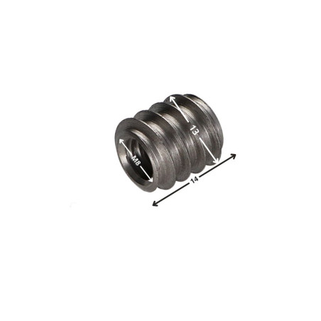 1 x Insert Non fendue Acier brut M8 Pas de 150 13X14