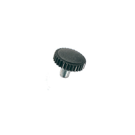 1 x Vis métaux Tête Moletée nylon noir Tige Acier zingué M4X20