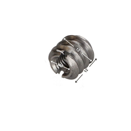 1 x Insert Fendue Acier brut M6 12X12