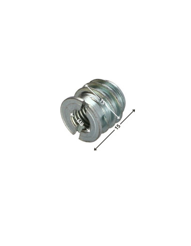 1 x Insert fileté bois fendu M8 15X15 Acier zingué