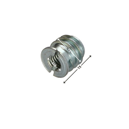 1 x Insert fileté bois fendu M8 15X15 Acier zingué