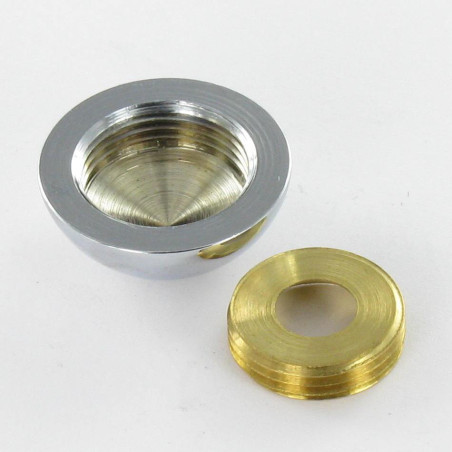1 x Rosace ronde ou cache vis (1 rosace et 1 cuvette de vis) Laiton chrome Diamètre 15 Pour Vis M5