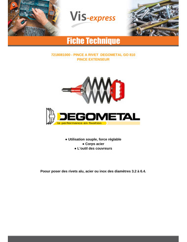 1 x Riveteuse DEGOMETAL GO 810