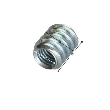 1 x Insert Non fendue Acier zingué M8 12X15 'M'