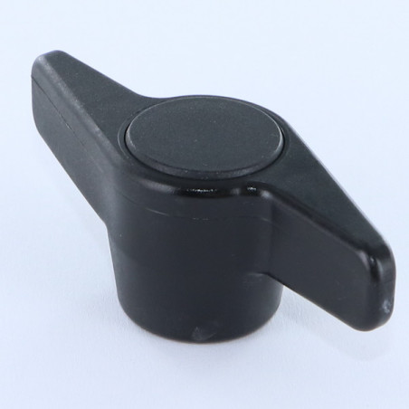 1 x Poignée de serrage femelle nylon noir Insert Acier zingué M6