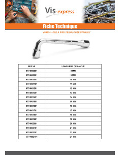 Clé à pipe débouchée STANLEY 6X12 pans 12 MM 2