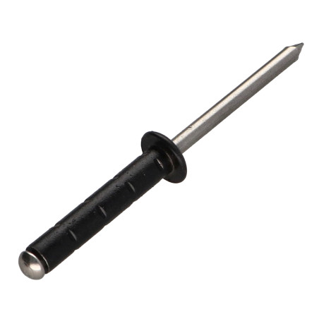 1 x Rivet Corps Aluminium / Tige inox Tête plate 4.8X25 RAL9005 noir foncé POL