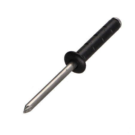 1 x Rivet Corps Aluminium / Tige inox Tête plate 4.8X25 RAL9005 noir foncé POL