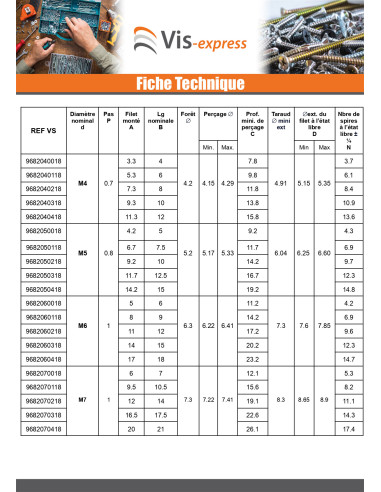 1 x Filet rapporté M8X8 Pas de 125 Inox