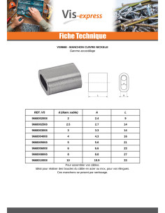 Manchon Pour Câble Diamètre 8 Cuivre Nickelé 2