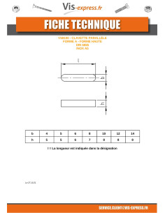 Clavette parallèle Inox A5 10X8 Longueur 60 2