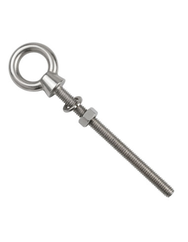 1 x Piton à Oeil Fileté M8X60 Avec Ecrou Inox A4