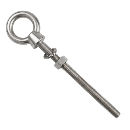 1 x Piton à Oeil Fileté M8X60 Avec Ecrou Inox A4