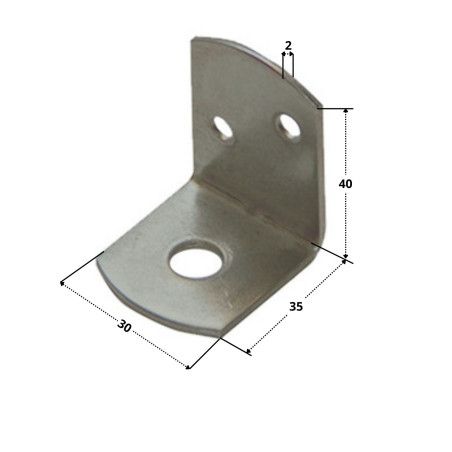 1 x Lot de 4 equerres pour panneau tressé en forme L sans vis 35X30X40 à