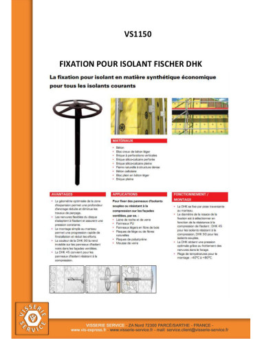 1 x Fixation Fischer Pour ISOLANT DHK 100