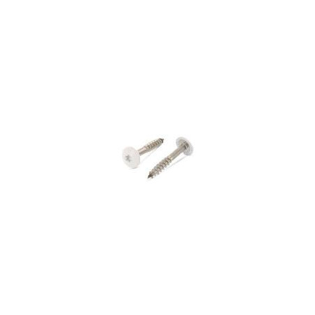 1 x Vis de facade TORX T20 4.8X25 Diamètre de tête: 12.3 Inox A2 RAL1013 blanc perle