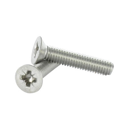 1 x Vis métaux Inox A2 Tête fraisée Pozi N°3 M6X20