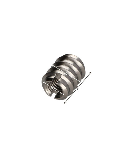 1 x Insert Fileté Bois 22X25 M12 Inox A2