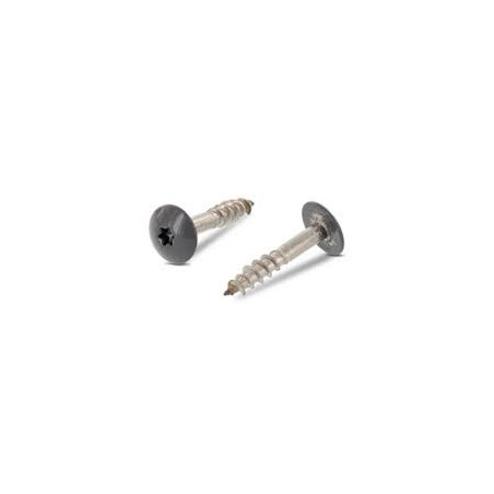 1 x Vis de facade TORX T20 4.8X32 Diamètre de tête: 12.3 Inox A2 RAL7012 gris basalte