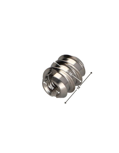 1 x Insert Fileté Bois 16X18 M8 Inox A2