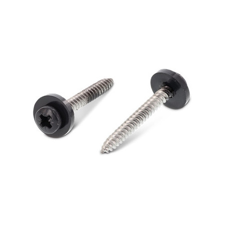 1 x Vis tôle Tête cylindrique TC Pozi N°2 + Rondelle Nylon 3.9X19 Inox A2 RAL7016 gris anthracite