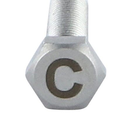 1 x Vis métaux Tête hexagonale TH 8X35 Inox A4 avec gravure de lettre "C"