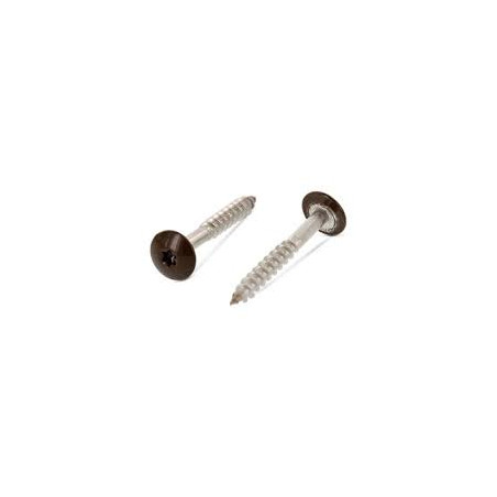 1 x Vis de facade TORX T20 5.5X38 Diamètre de tête: 12.3 Inox A2 RAL8014 brun sepia