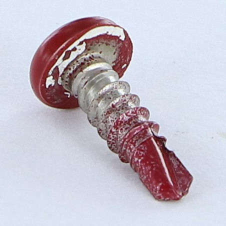 1 x Vis autoperceuse Inox A2 Tête cylindrique bombée TCB Pozi 3.5X13 RAL3011 rouge brun ROU