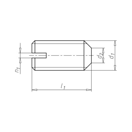 1 x Vis métaux Sans tête Fendue Bout cuvette Inox A2 M8X25