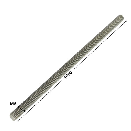 1 x Tige filetée M6 Longueur 1 mètre Inox A4