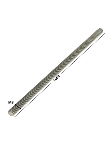 1 x Tige filetée M8 Longueur 1 mètre Inox A4